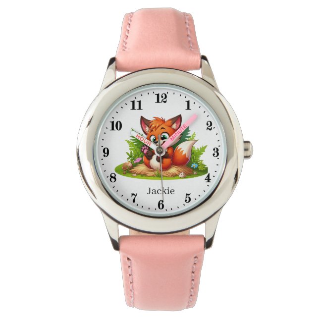 Cute girls fox lovers add name  watch (Front)