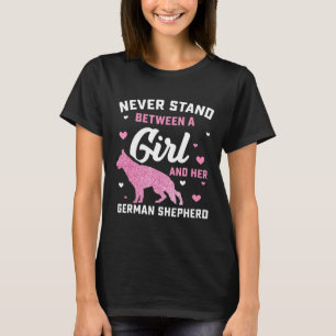 Cute Girls German Shepherd Dog Pet Owner T-Shirt