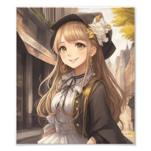 Cute Girl's Illustration T-shirt Photo Print