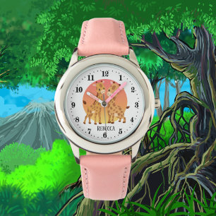 cute girls jungle giraffe lovers add name watch