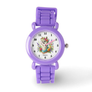 Cute girls llama lovers customisable  watch