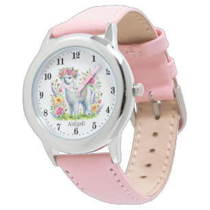 Cute girls llama lovers customisable watch
