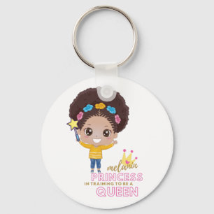 Cute Girls Melanin Princess Training To Be Queen Key Ring