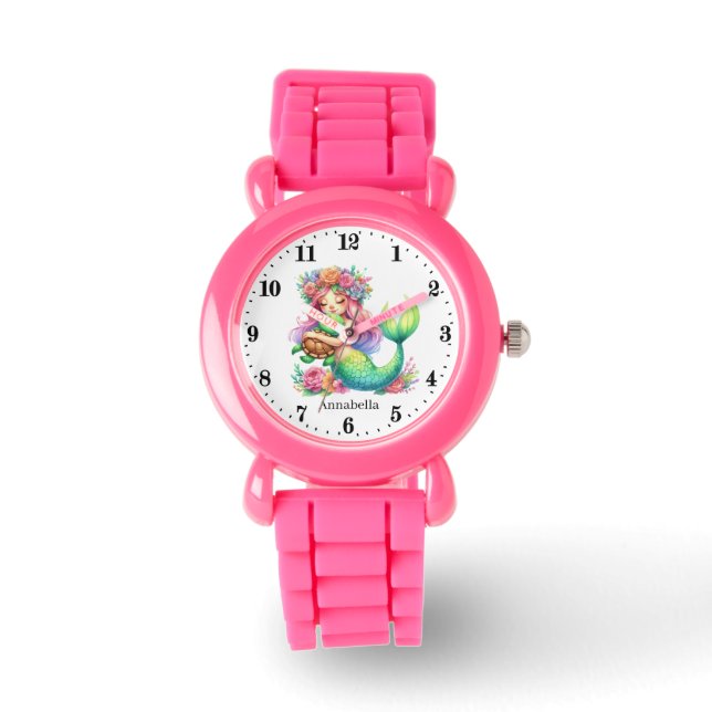 Cute girls mermaid lovers add name watch (Front)