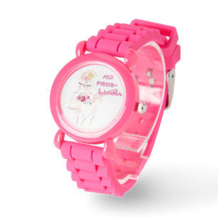 Cute Girls No Prob-Llama Pink Watch
