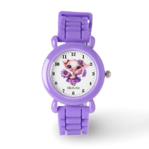 Cute girls pig add name watch
