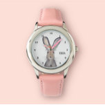 Cute Girls Pink Bunny Rabbit Animal Kids Floral Watch<br><div class="desc">Cute,  girls,  floral,  bunny rabbit,  woodland animal watercolor watch. Girly,  Perfect for kids. Personalise it with your child's name.</div>