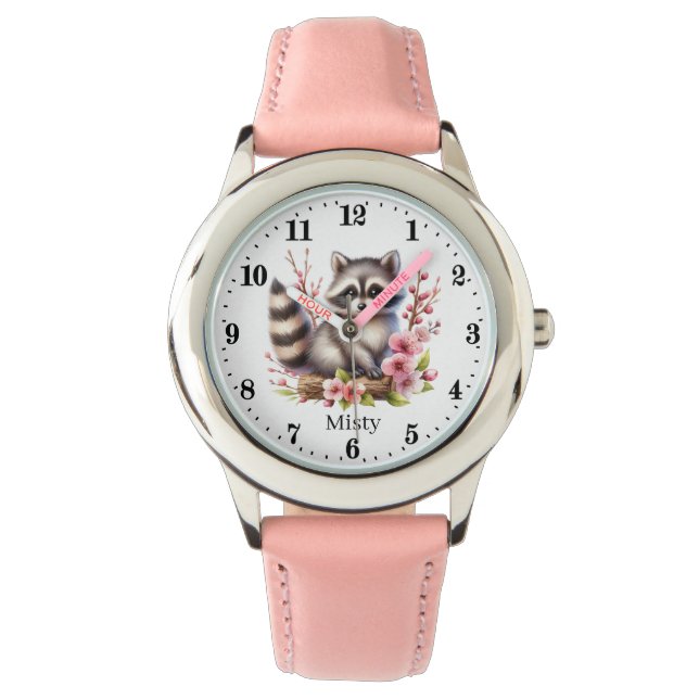 Cute girls racoon lovers add name  watch (Front)