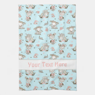 Cute Girls Reading Books Gift Ideas Tea Towel