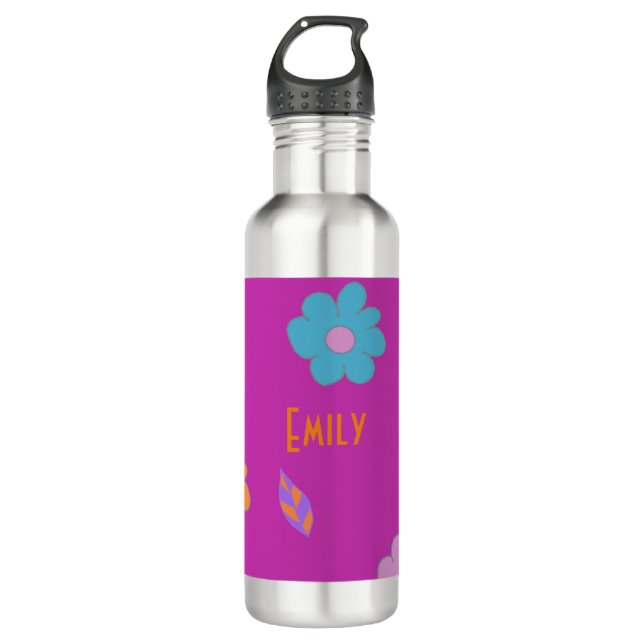 Cute Girls Retro Flower 710 Ml Water Bottle (Front)