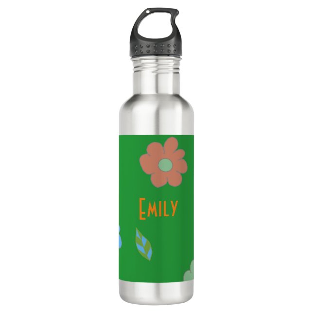 Cute Girls Retro Flower 710 Ml Water Bottle (Front)