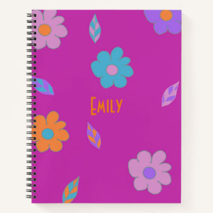 Cute Girls Retro Flower Notebook