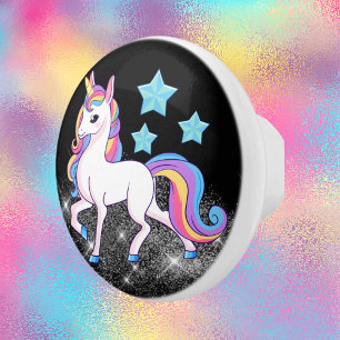 cute girls room decor unicorn Ceramic Knob