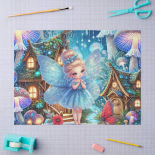 Cute girls room fairy decoupage tissue paper