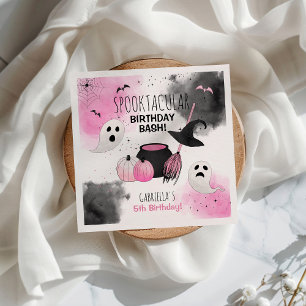 Cute Girls Spooktacular Halloween Birthday Napkin