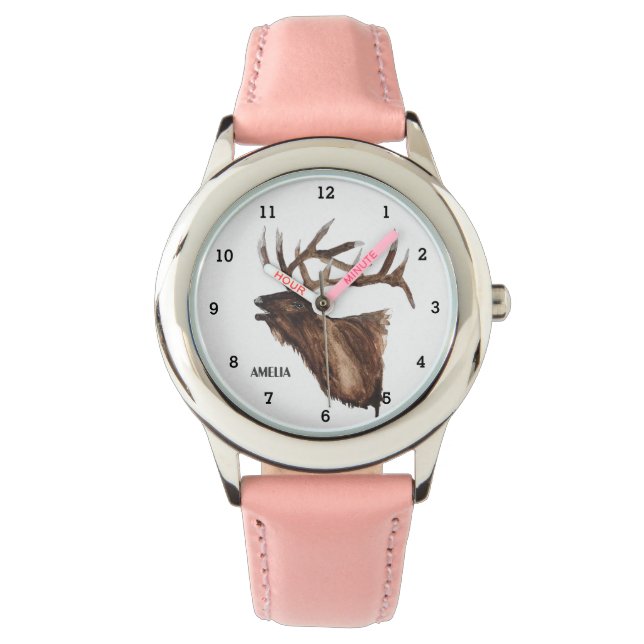 Cute Girls Stag Deer Animal Antlers Woodland Watch (Front)