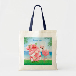 cute girls Summer beach Friends flamingo gnome Tote Bag
