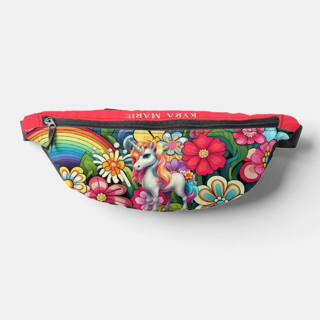 Cute girls unicorn add name  bum bags (Lay Down)