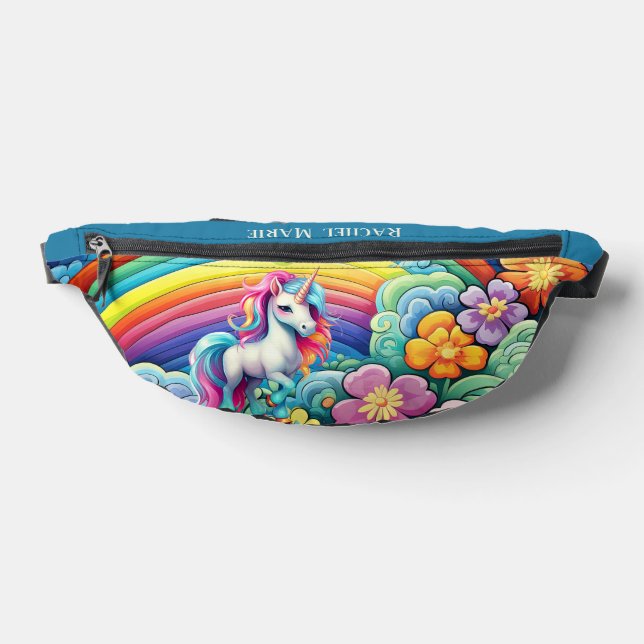 Cute girls unicorn add name bum bags (Lay Down)