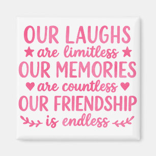 Cute Girls Watercolor Design for Best Friends Gift Magnet