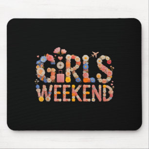 Cute girls weekend besties vacation sisters trip mouse pad