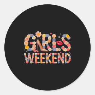 Cute girls weekend cruise vacation trip lifeguards classic round sticker