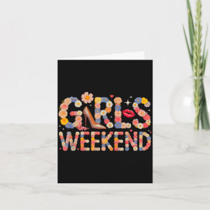 Cute girls weekend spring vacation road trip mum card