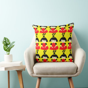 Cute Girls Yellow Cushion