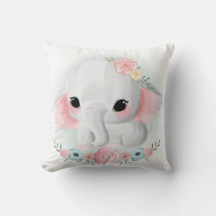 Cute Girly Baby Elephant Cushion