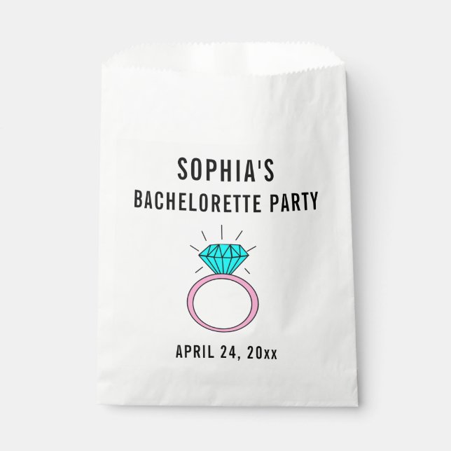 Cute Girly Bachelorette Party Wedding Favour Bag (Front)