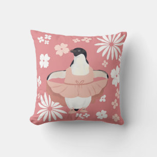 Cute Girly Ballerina Penguin Cushion