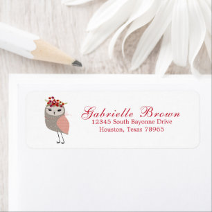 Cute Girly Bird Return Address Label