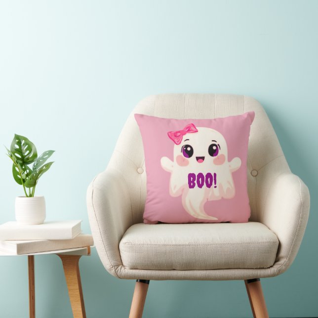 Cute girly Boo! Ghost Cushion (Chair)