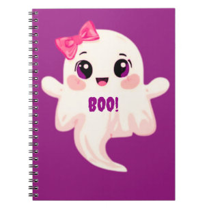 Cute girly Boo! Ghost Notebook