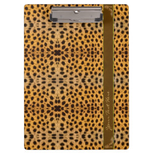 Cute Girly Cheetah Pattern Animal Print & Stiletto Clipboard