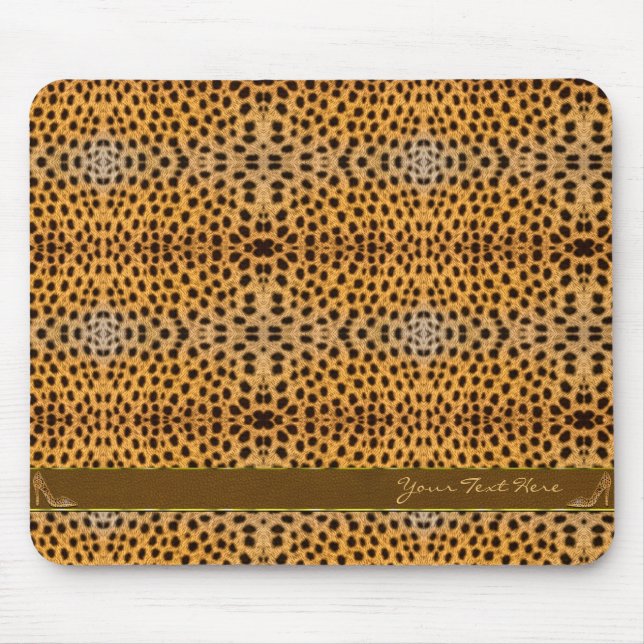Cute Girly Cheetah Pattern Animal Print & Stiletto Mouse Pad (Front)