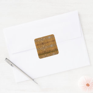 Cute Girly Cheetah Pattern Animal Print & Stiletto Square Sticker