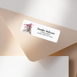 Cute Girly Chicken Pink Bandana Address Return Address Label