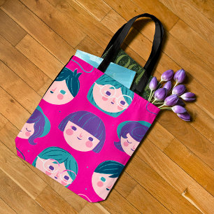 Cute girly Christmas tote bag