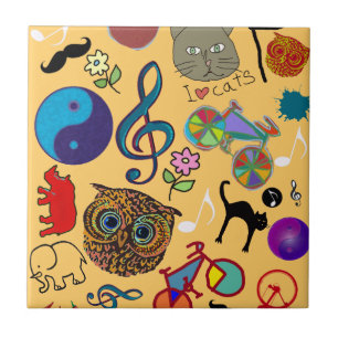cute girly colour pattern ceramic tile