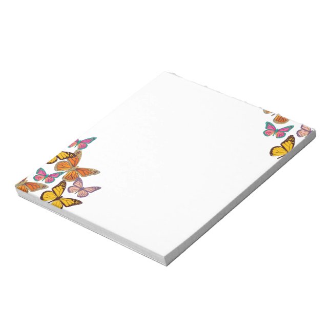 Cute Girly Colourful Butterflies Notepad (Rotated)