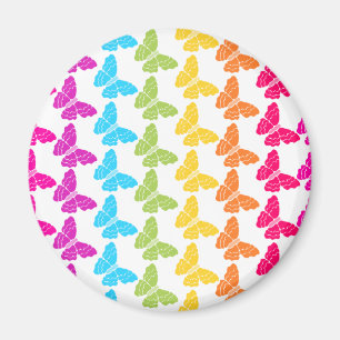 Cute Girly Colourful Rainbow Butterfly Pattern  Magnet