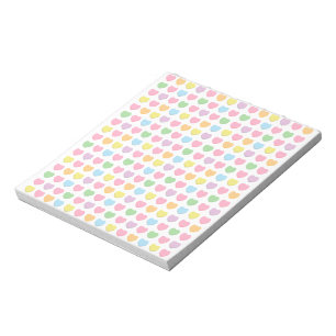 Cute girly colourful rainbow pastel hearts pattern notepad