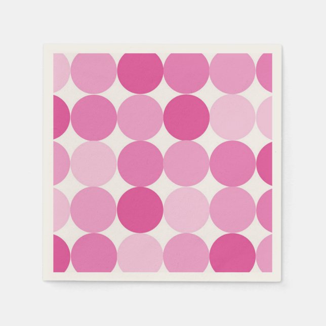 Cute Girly Elegant Pink Polka Dots Napkin (Front)