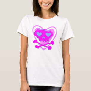 CUTE & GIRLY EMO SKULL & CROSSBONES T-Shirt