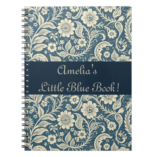 Cute Girly Floral Art Nouveau Wallpaper Pattern Notebook (Front)