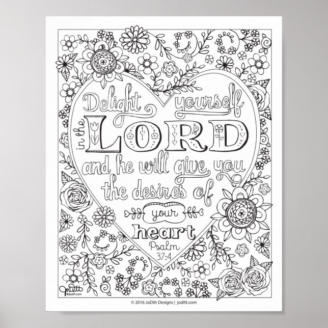 Cute Girly Floral Christian Scripture Bible Verse Poster (Front)