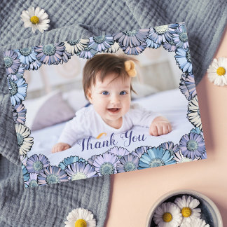 Cute Girly Floral Pastel Boho Daisy Custom Photo Postcard