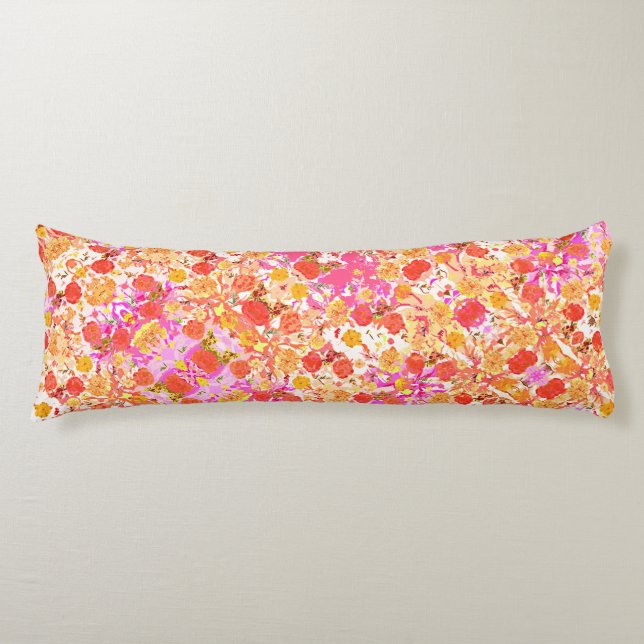 Cute girly flowers pattern body cushion (Front)