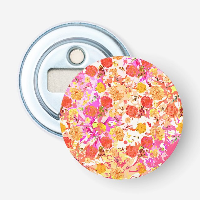 Cute girly flowers pattern bottle opener (Front)